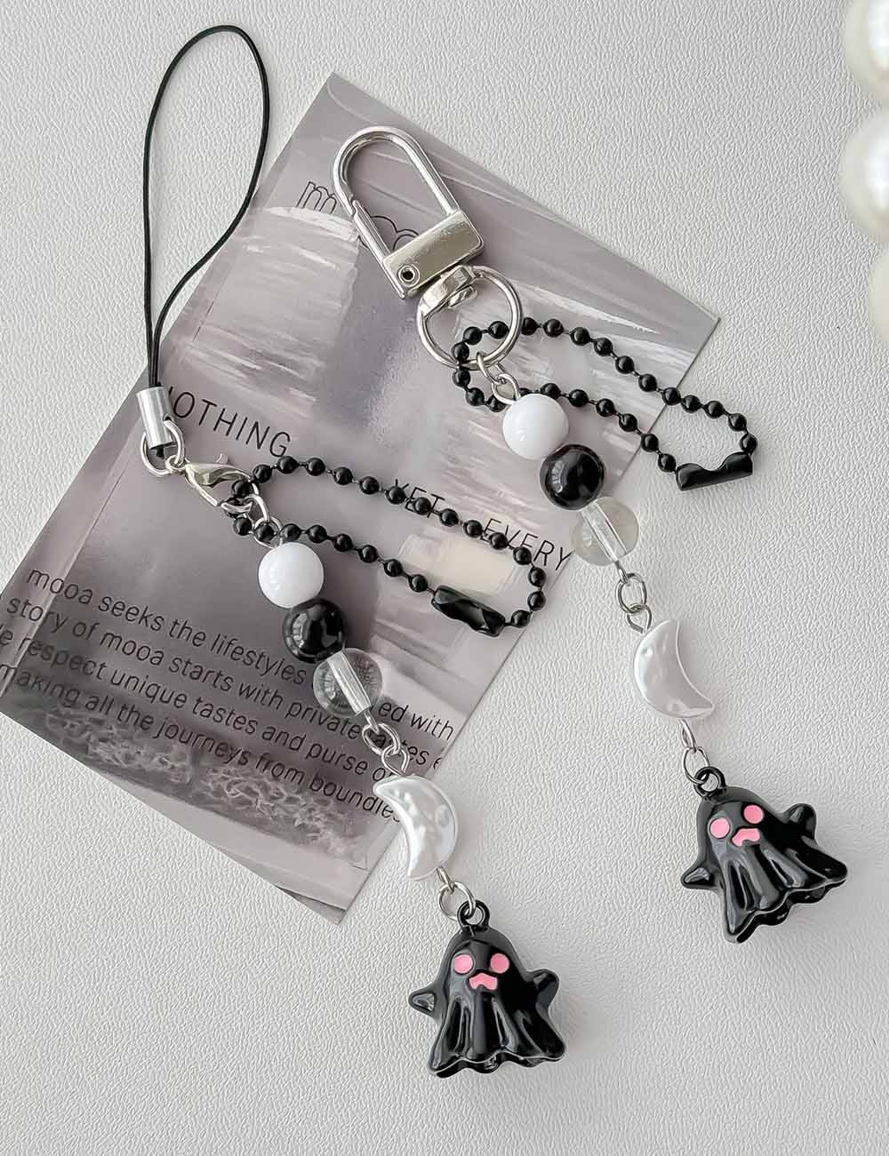 Halloween Cute Black Ghost Keychain