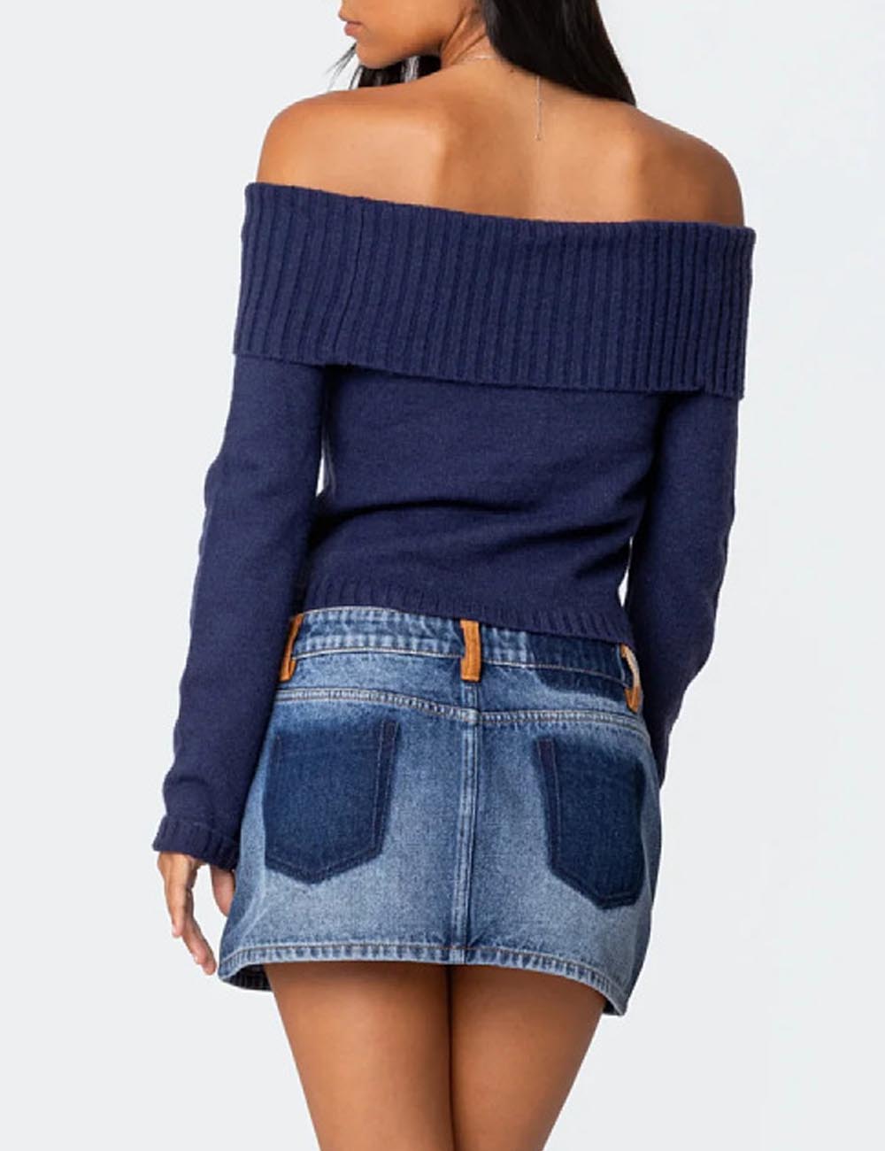 Sexy Solid Color Off Shoulder Knited Top
