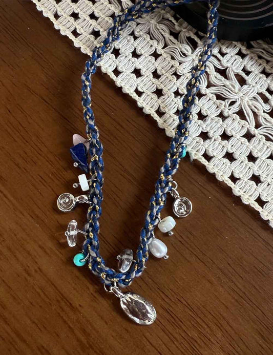 Handmade Shell Conch Braided Cord Necklace