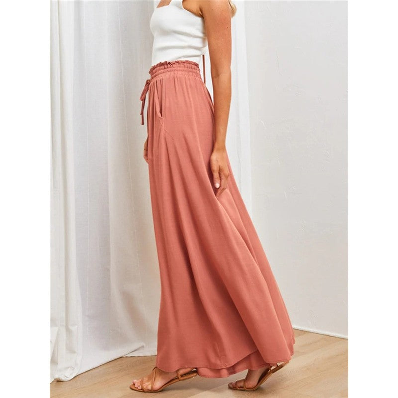 Baggy Elastic Waist Wide Leg Pants