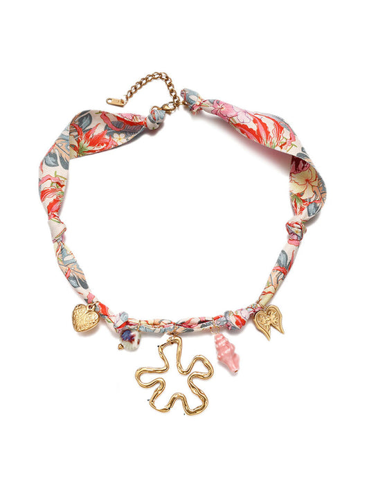 Boho Shell Pendant Braided Cord Necklace