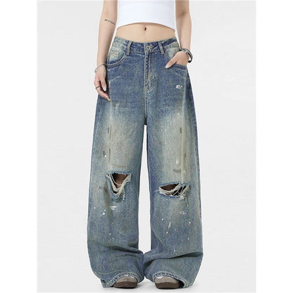 High Street Ripped Wide Leg Jeans