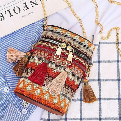 Casual Zippered Tasseled Anti-Stress All-Match Lightweight Bag