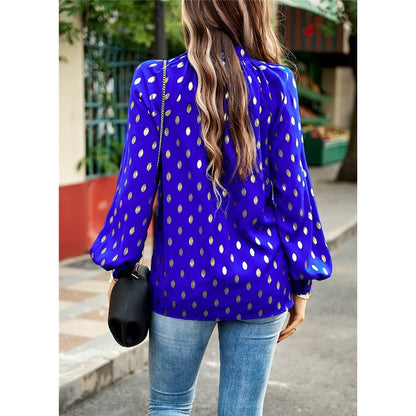 Long Sleeves Crewneck Hollow Pullover Loose Blouse