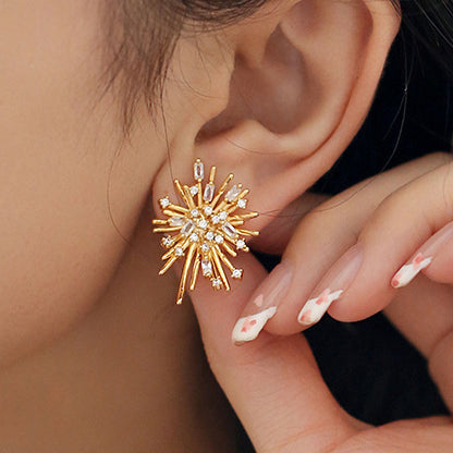 Geometrical Diamond Fireworks Earrings