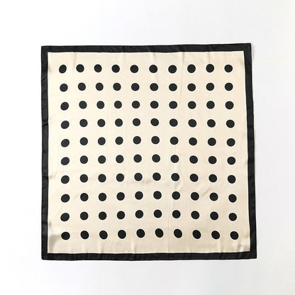 Dots Printed Square Silk Imitation Scarf