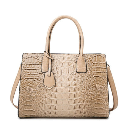 Large Capacity PU Leather Handbag Tote Shoulder Bag