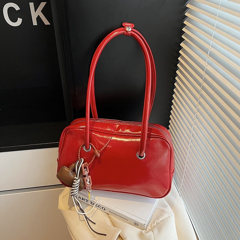 Vintage Crossbody Satchel With Charm