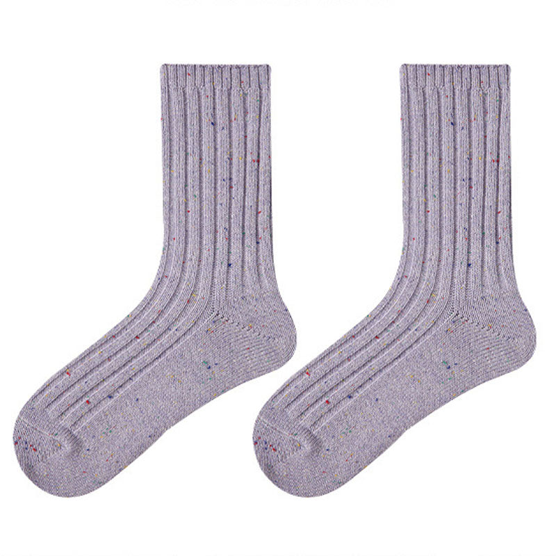 Colorful Dots Solid Color Slouch Socks