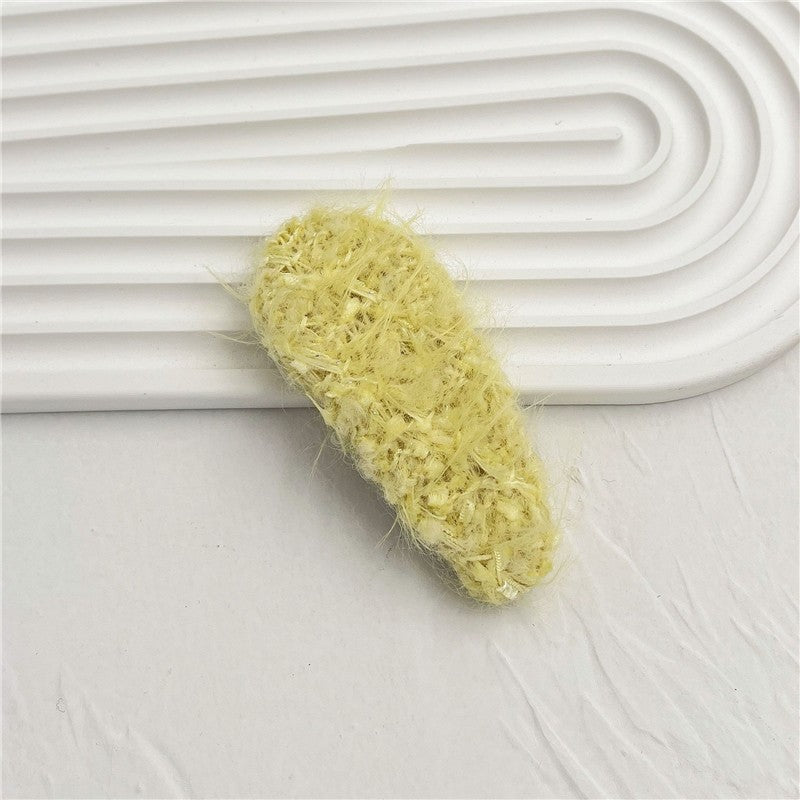 Solid Color Plush Hair Clips