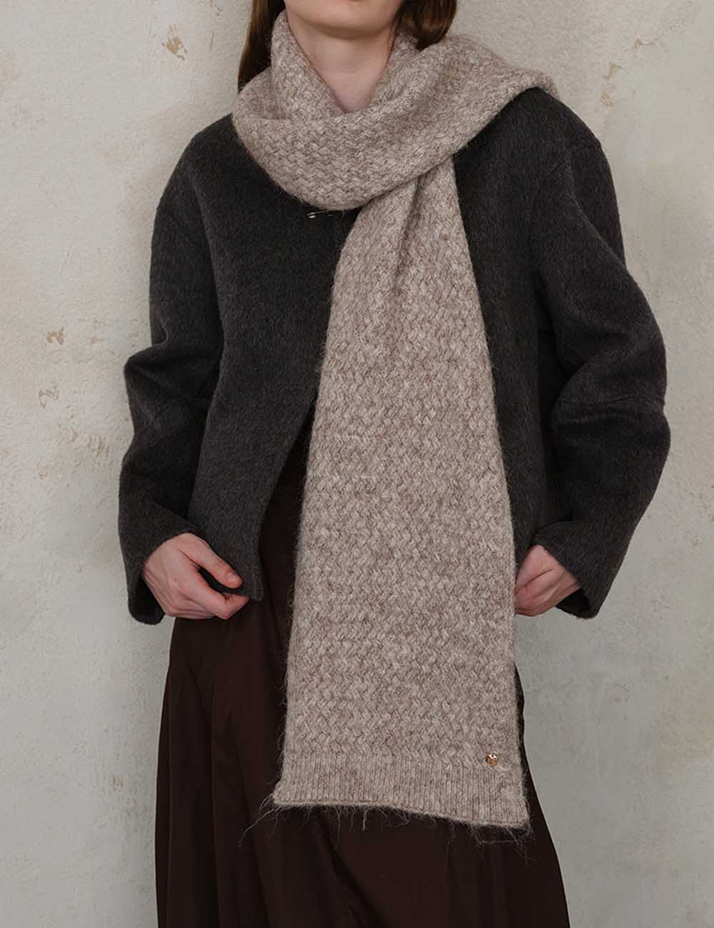Solid Color Cozy Textured Winter Knit Scarf