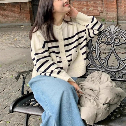 Round Neck Striped Sweater