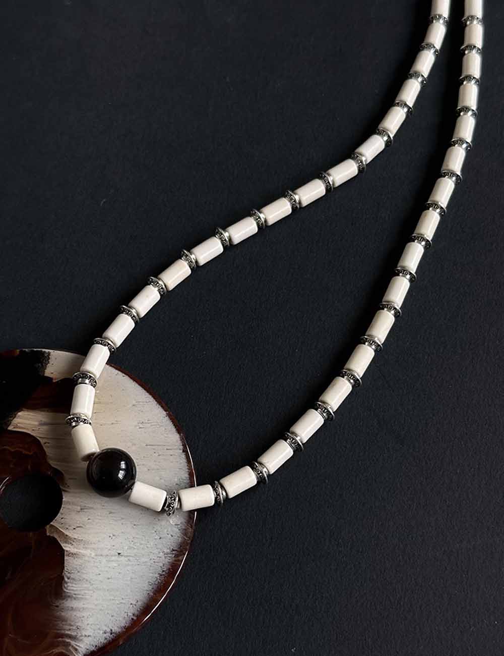 Minimalist White Turquoise Beaded Choker Necklace