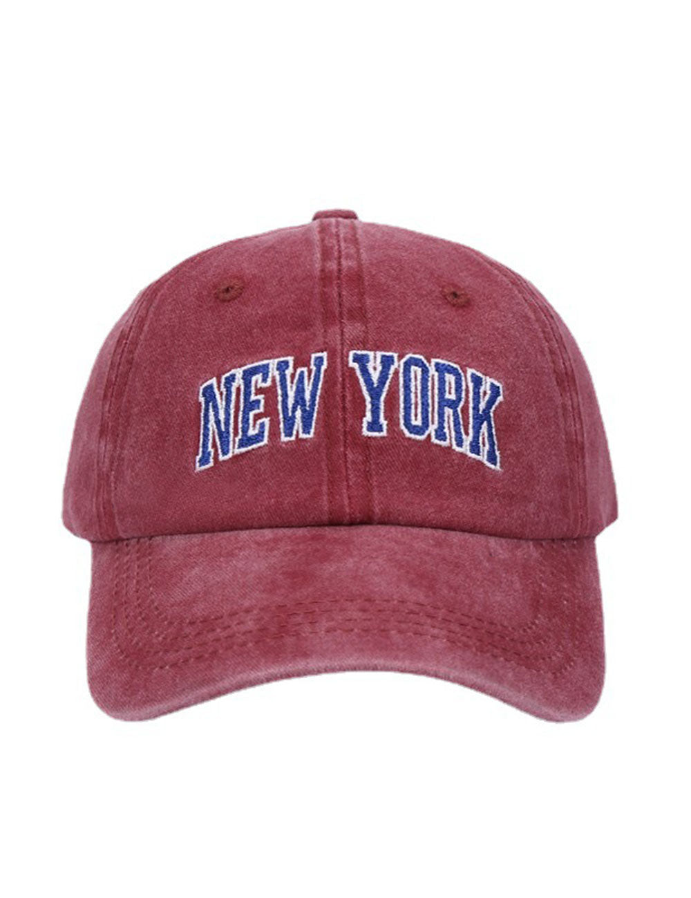 Washed Letter Embroidered Cotton Baseball Cap