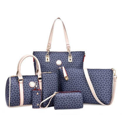 6-Piece Printed Crossbody Handbag Set