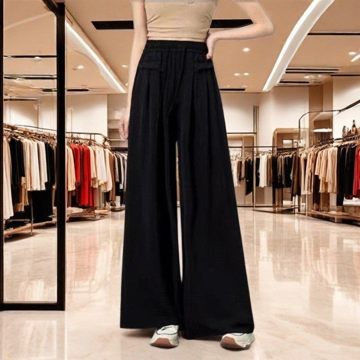 Pantalon large taille haute