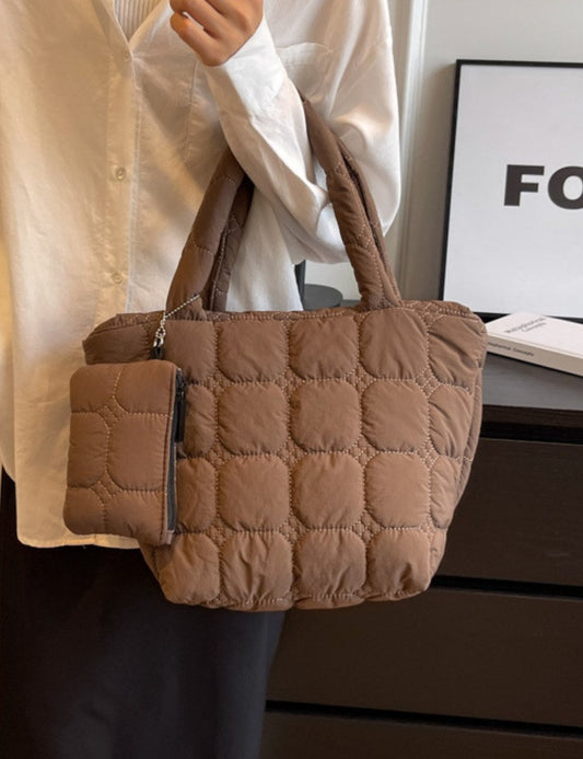 Simple Solid Color Large Capacity Tote Bag