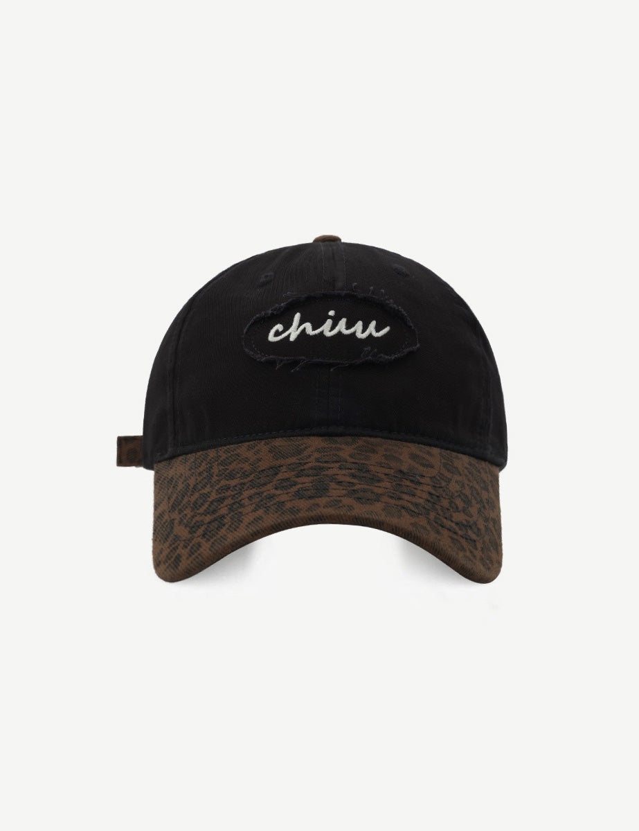 Leopard Splicing Letter Embroidered Baseball Caps