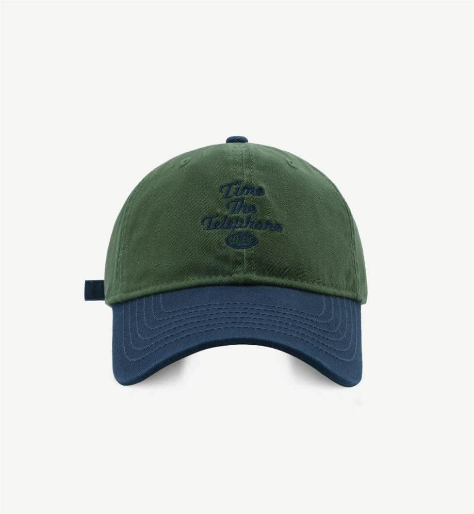 Contrast Color Embroidered Baseball Caps