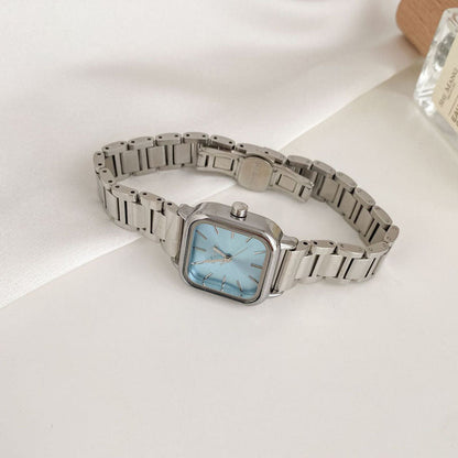 Minimalist Small Square Stainless Steel Watch