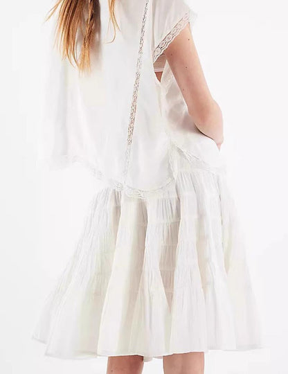 Solid Color Puffy String Midi Skirt