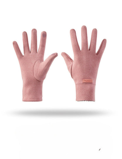 Solid Color Chamois Suede Windproof Gloves