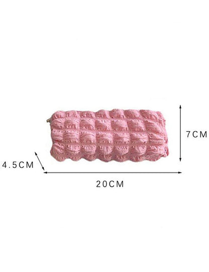 Cute Soft Ruched Makeup Pencil Pouch