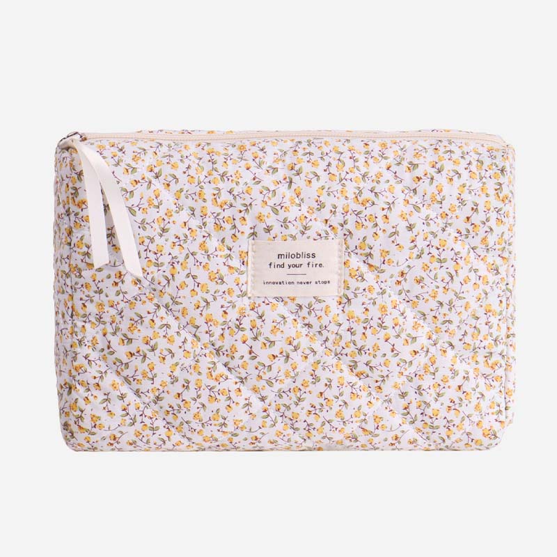 Cute Flower Print Portable Makeup Bag