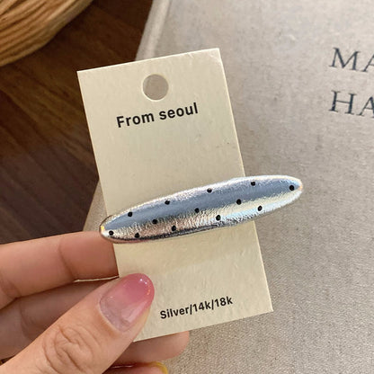 Simple Leather Heart Polka Dot Hair Clips