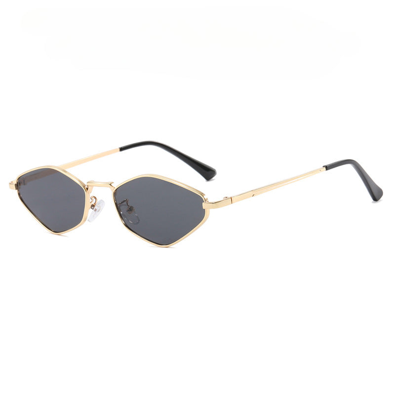 Simple Diamond Frame Metal Sunglasses