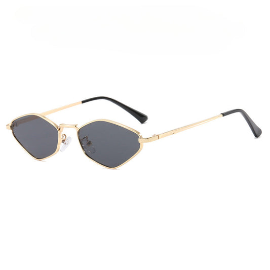 Simple Diamond Frame Metal Sunglasses