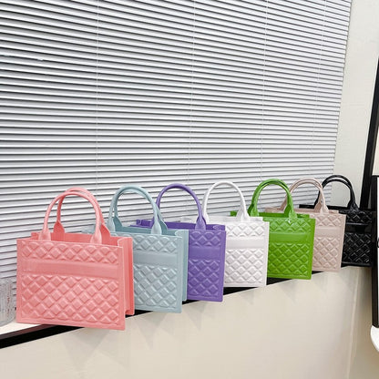 Large Capacity Solid Color Tote Handbag