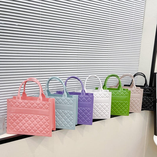 Large Capacity Solid Color Tote Handbag