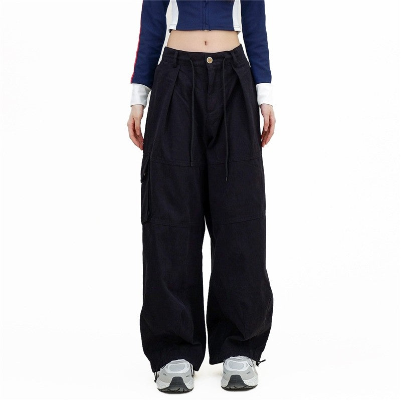 High Street Drawstring Waist Cargo Pants