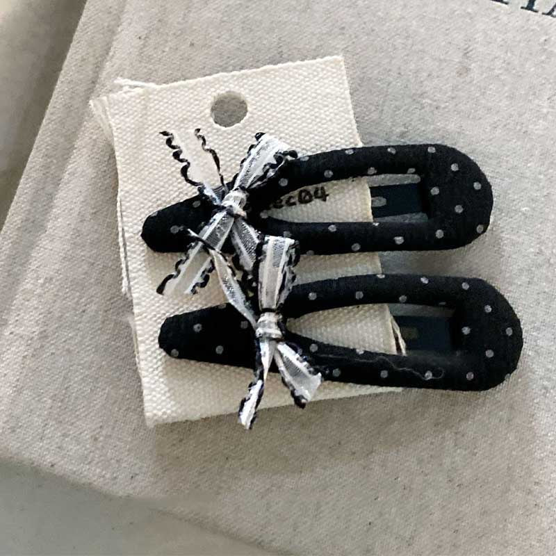 Lace Bow Knot Polka Dot Hair Clip