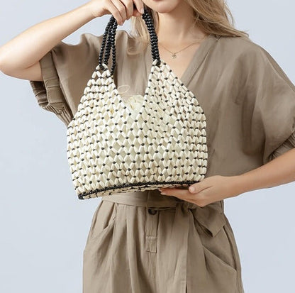 Handmade Wooden Beads Commuter Bag