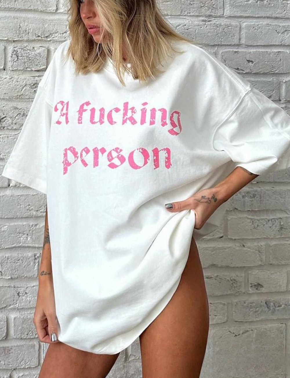 Round Neck Print Loose Short Sleeves Top