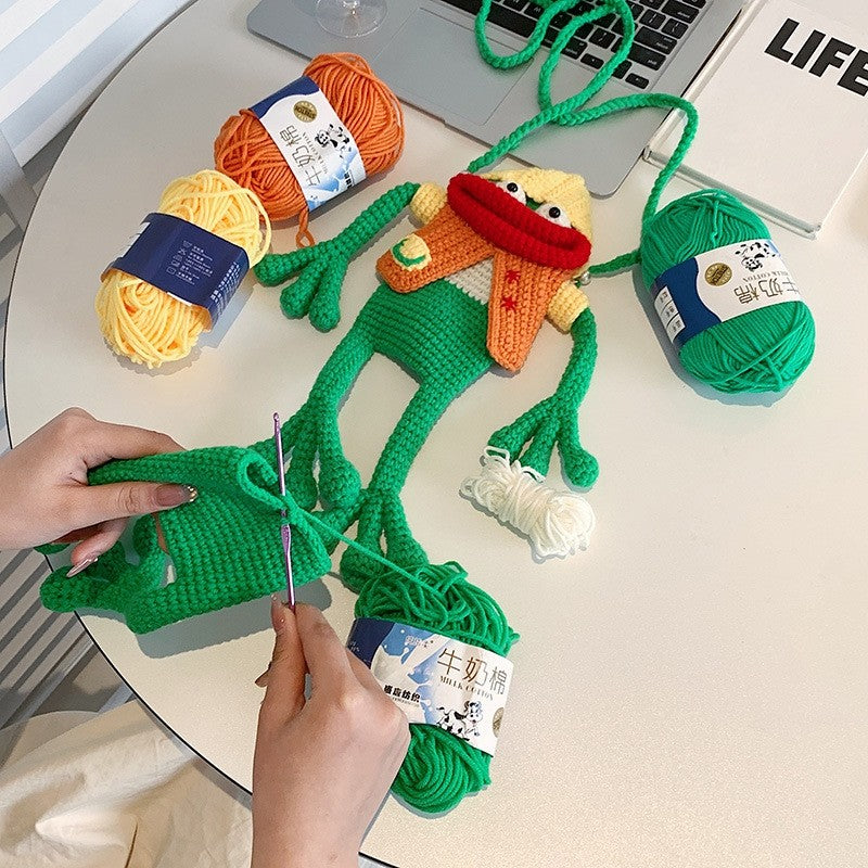 Cute Cartoon Knitted Crossbody Bag