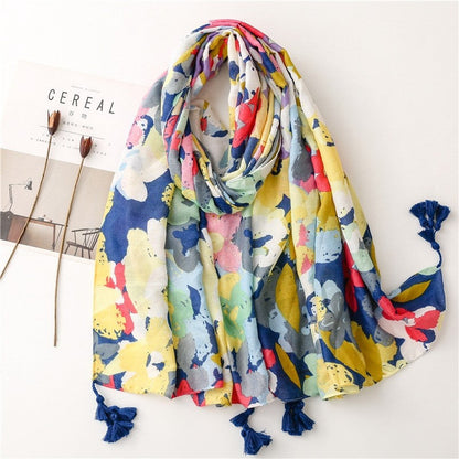 Fashion Tropical Botanical Camouflage Floral Scarf