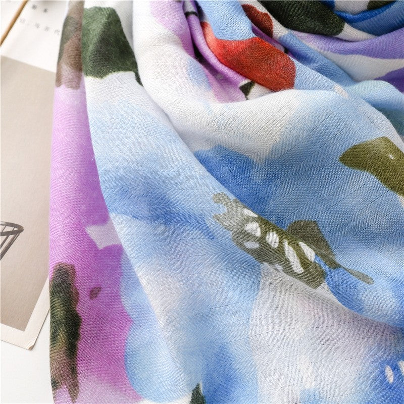 Colorful Cotton Linen Vacation Beach Scarf