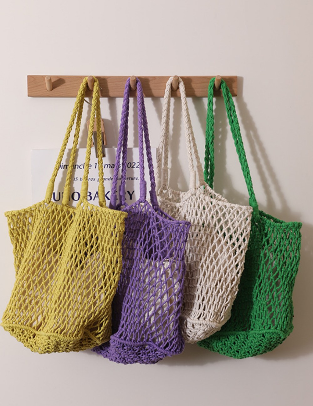 Simple Solid Color Casual Woven Shoulder Bag