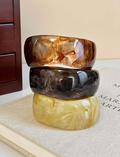 Minimalist Irregular Resin Wide Cuff Bracelet