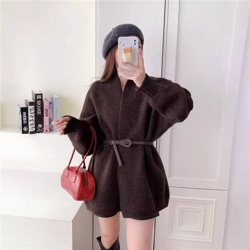 Bubble Sleeve Knit Cardigan