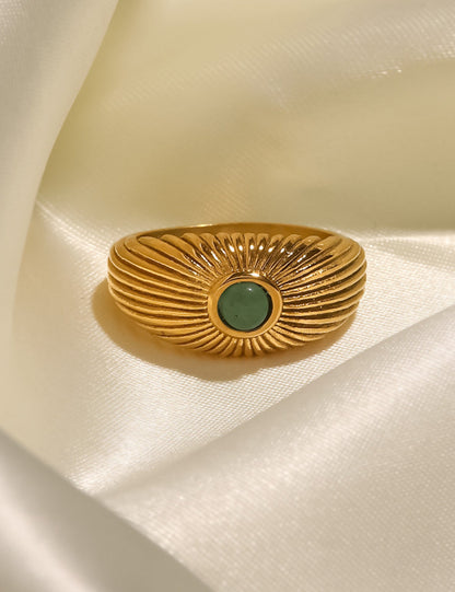 Punk Green Gemstone Ring