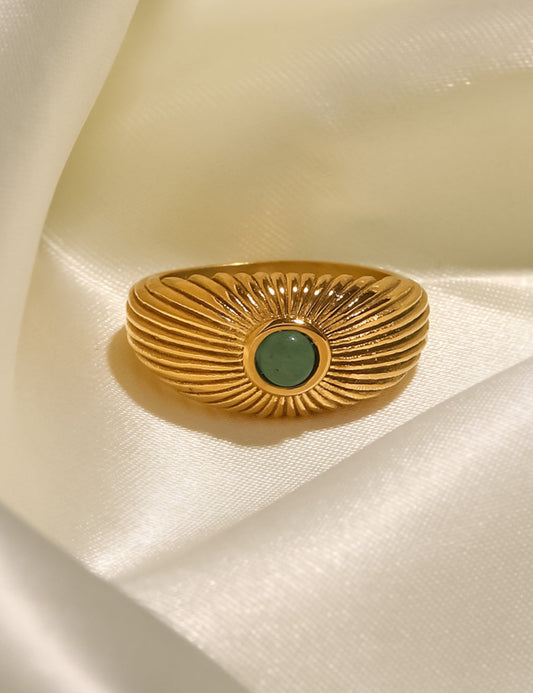 Punk Green Gemstone Ring