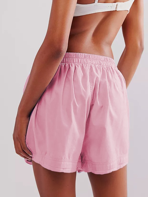 Solid Color Loose Pockets Shorts