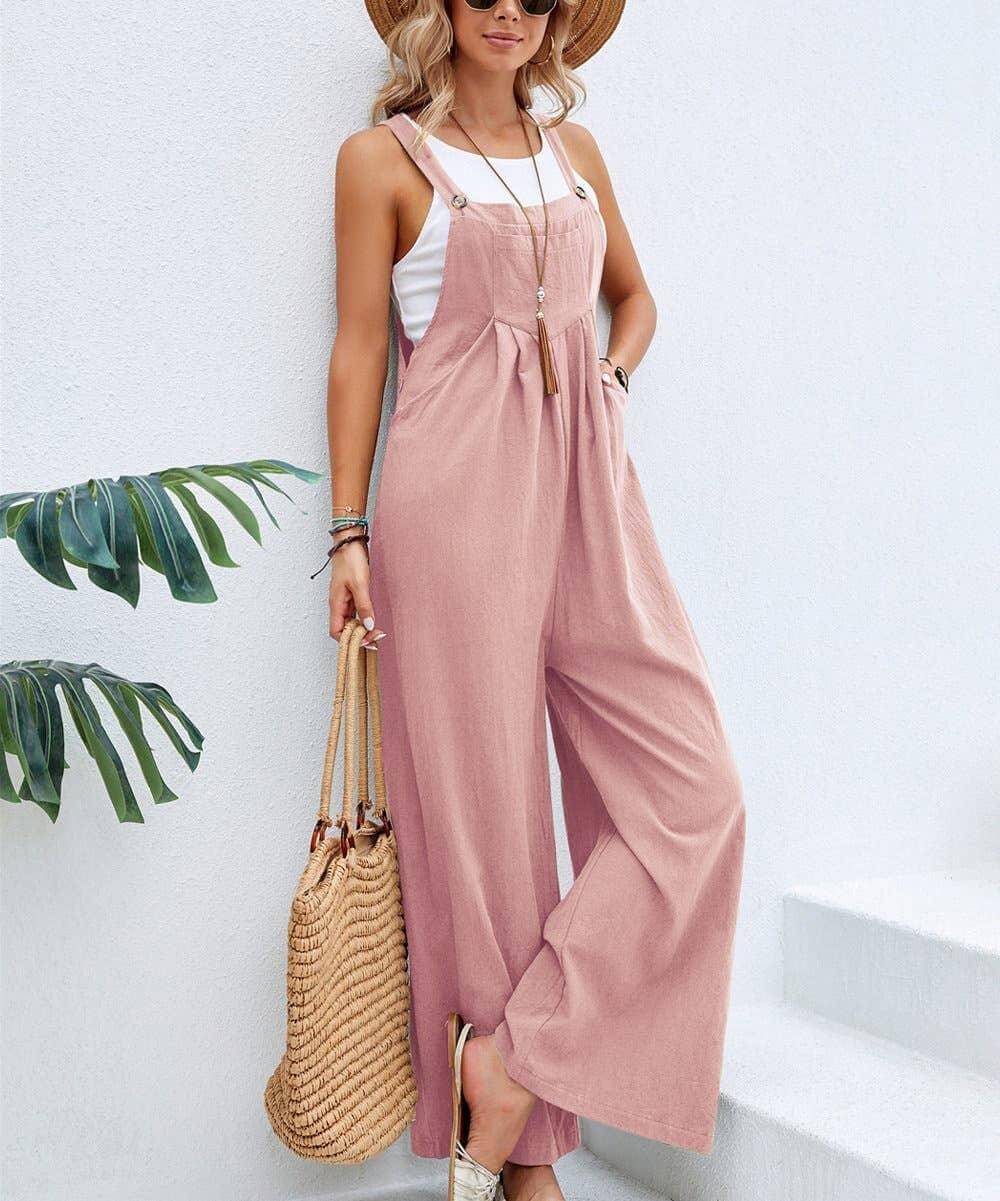 Solid Color Casual Daily Jumpsuit