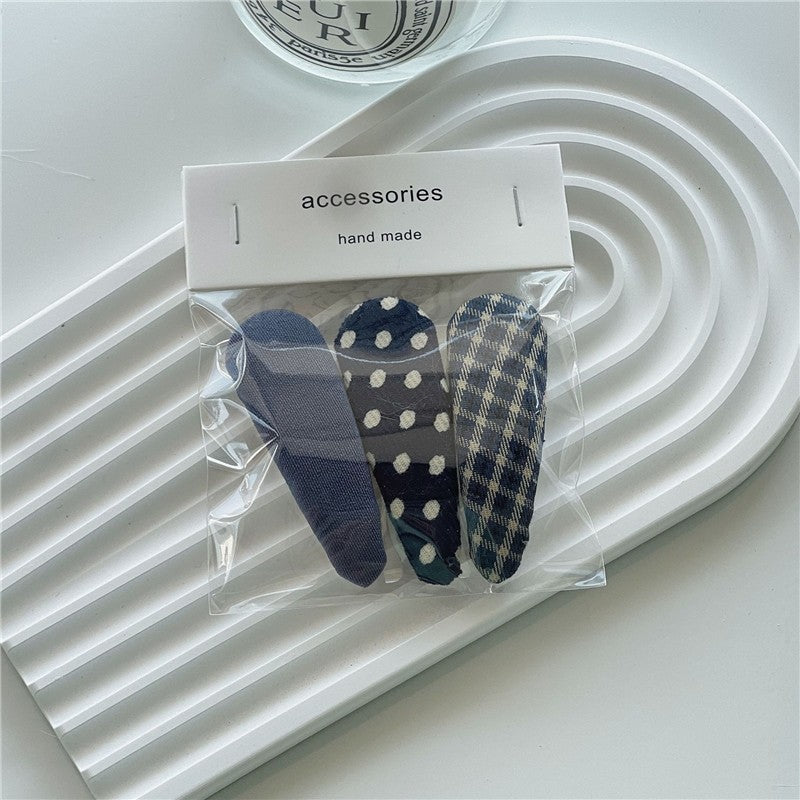 Sweet Solid Print Hair Clips Set