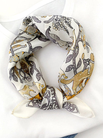 Animal Printed Sun-Protection Small Square Scarf