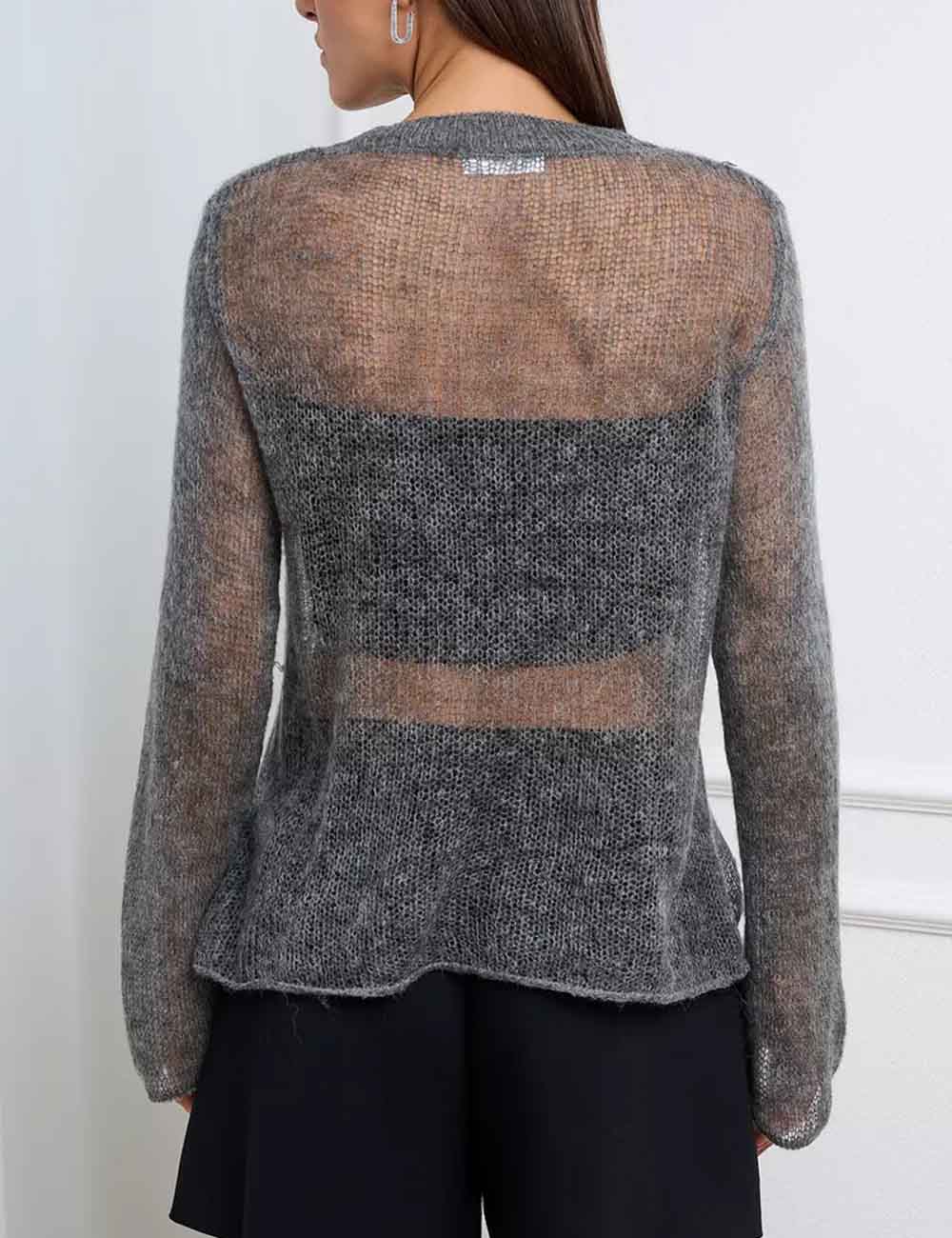 Casual Solid Color Hollow Out Knit Cover-Up